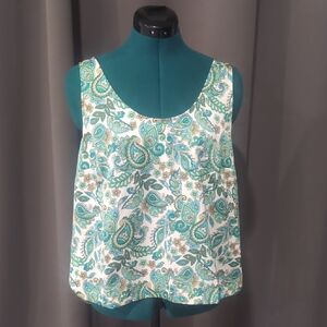 LOFT Paisley Hi-Lo Hem Tank Top